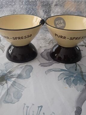 Espresso Meow-tini Ceramic CAT Bowls